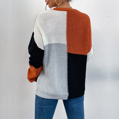 Damen Pullover Blockstreifen-Design Modern Norvielle