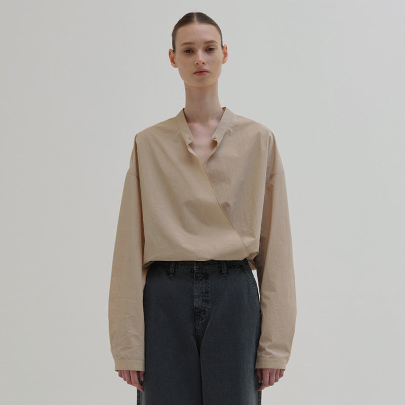 Damen Asymmetrische Bluse Minimalistisch Norvielle