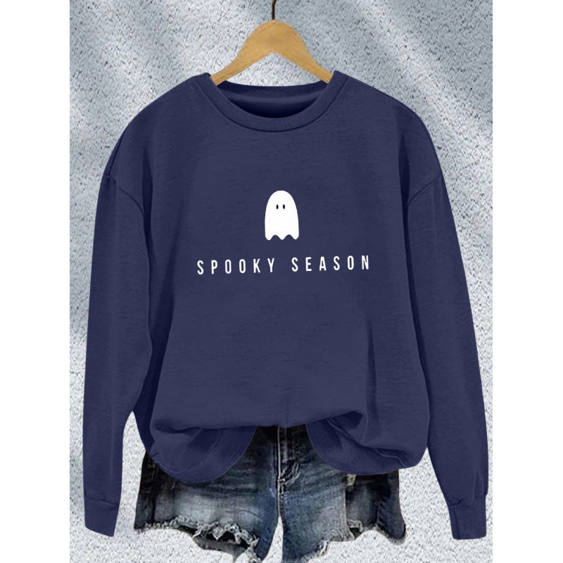 Damen Sweatshirt Weiches Innenfleece Gruselmotiv