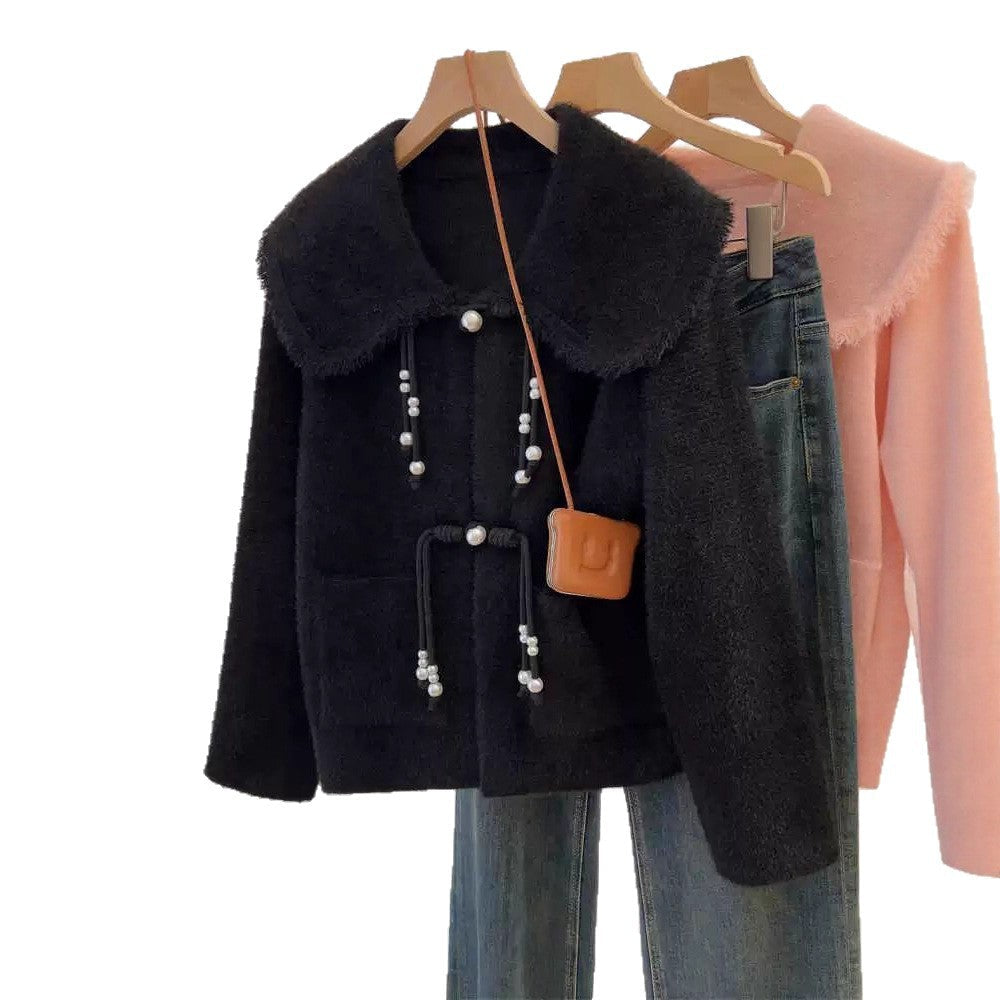 Damen Strickjacke Perlendetails Norvielle
