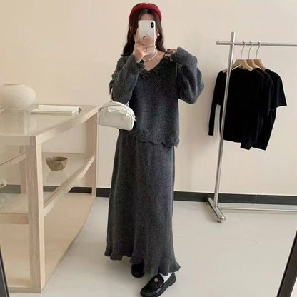 Damen Strickkleid mit Blütenapplikationen Norvielle