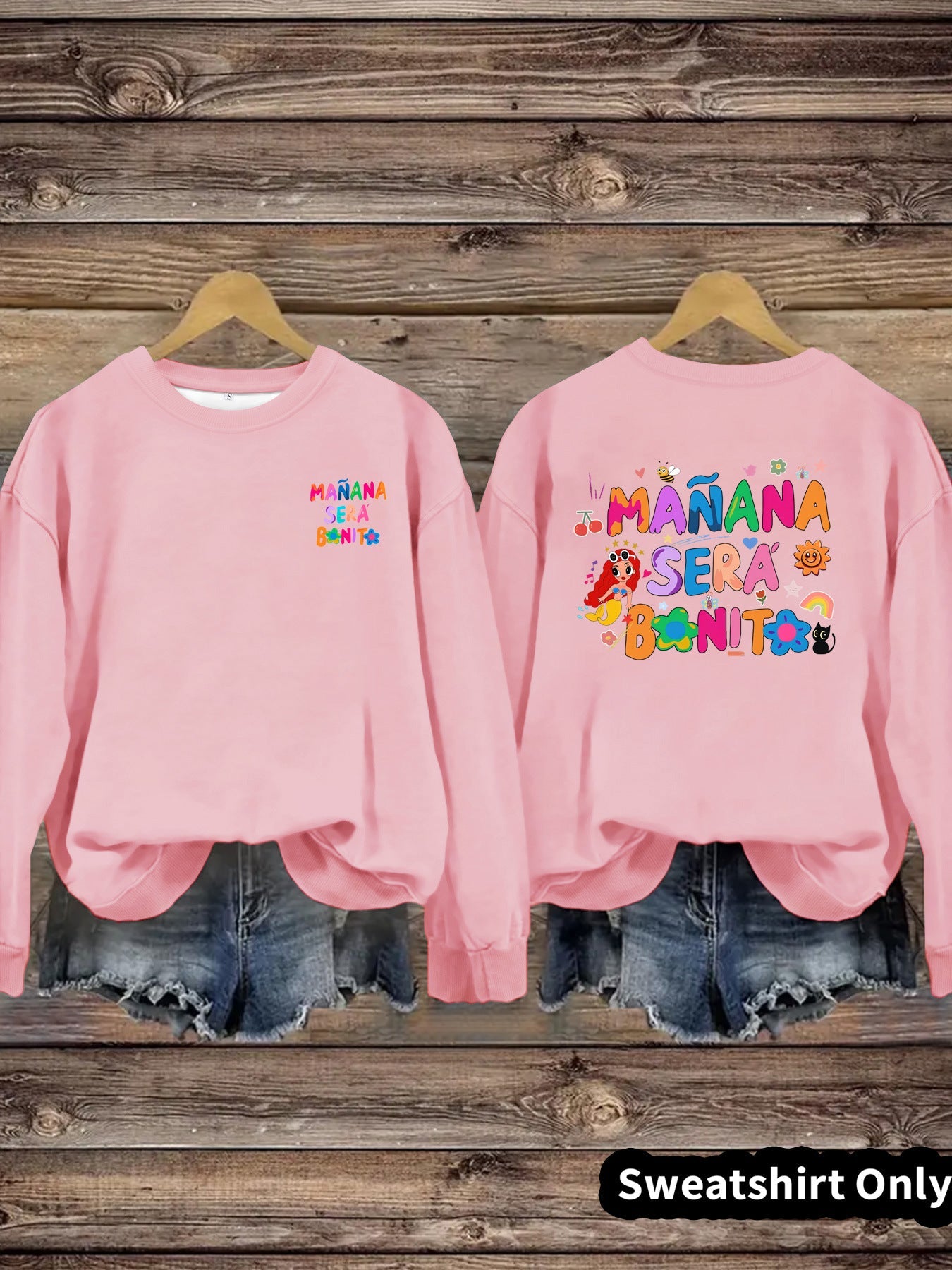 Damen Sweatshirt Verspielter Aufdruck Lässiger Schnitt Norvielle