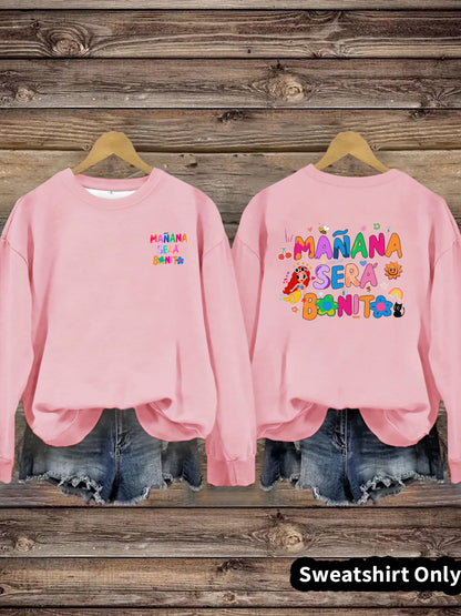 Damen Sweatshirt Verspielter Aufdruck Lässiger Schnitt Norvielle