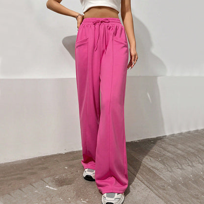 Damen Sporthose Weit Elastischer Bund Bequeme Seitentaschen