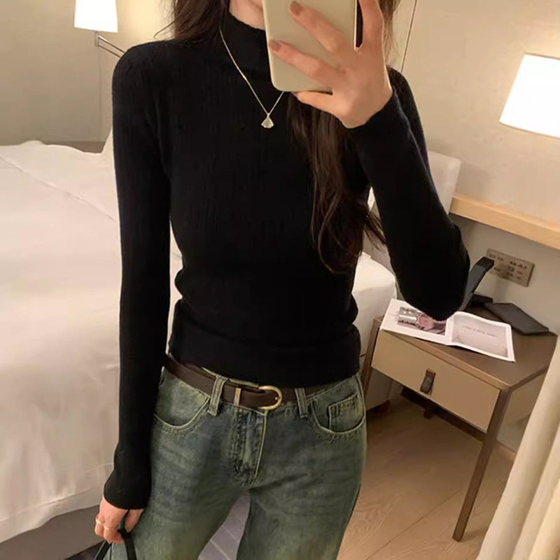 Damen Feinstrickpullover Moderner Schnitt Hochkragen Norvielle