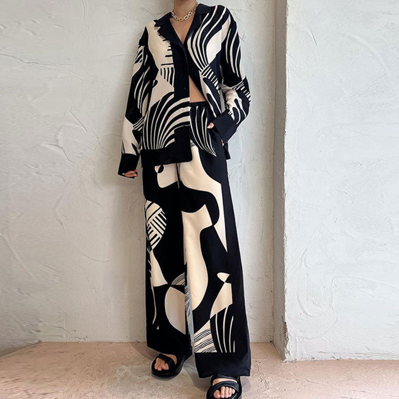 Damen Lounge-Set mit Muster Norvielle - Norvielle