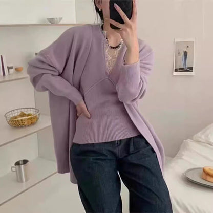 Damen Strickjacke Weit Schnitt Komfort Norvielle