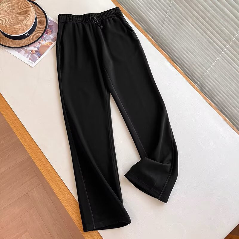 Damen Sportliche Freizeithose Elastischer Bund Seitliche Taschen