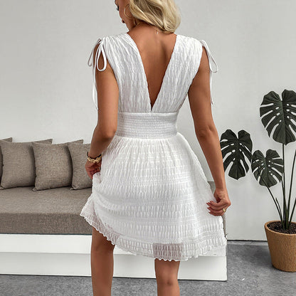 Damen Wickelkleid Elastisch Dekorative Träger Norvielle