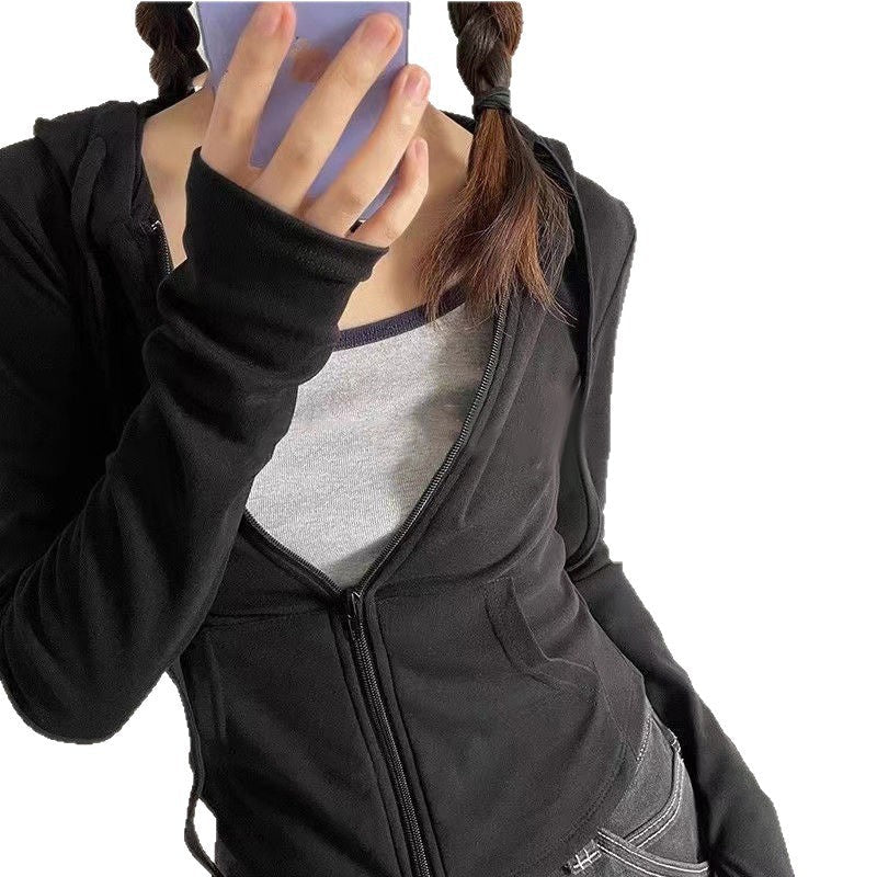 Damen Kapuzenpullover aus Norvielle mit Reißverschluss und modischem