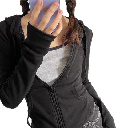 Damen Kapuzenpullover aus Norvielle mit Reißverschluss und modischem