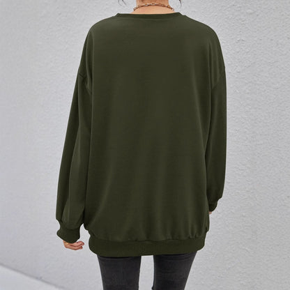 Damen Sweatshirt Lässig Eingeprägter Schriftzug Norvielle