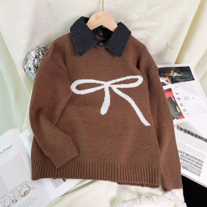 Damen Pullover Schleifenmuster Weich Norvielle
