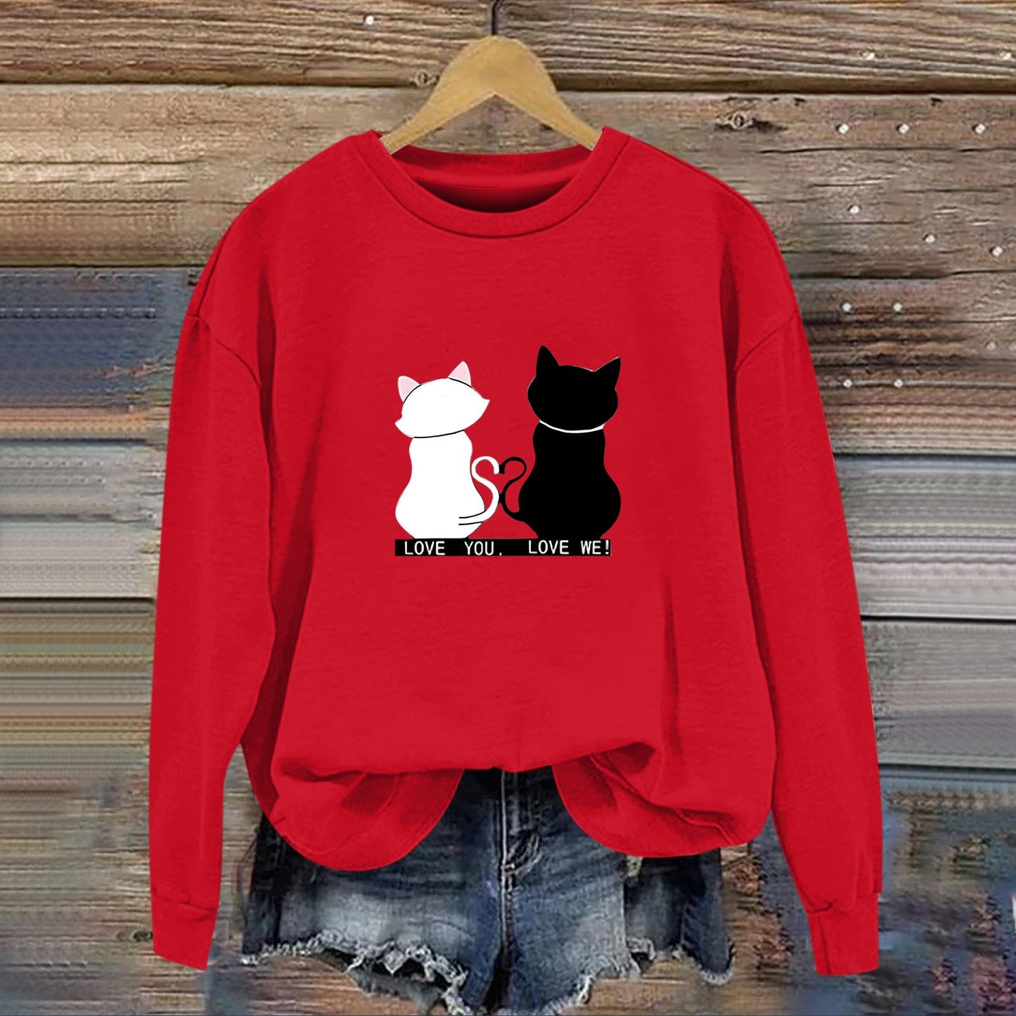 Damen Sweatshirt Katzenmotiv Humor