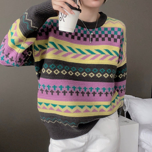Damen Strickpullover Kreatives Musterdesign Norvielle - Norvielle