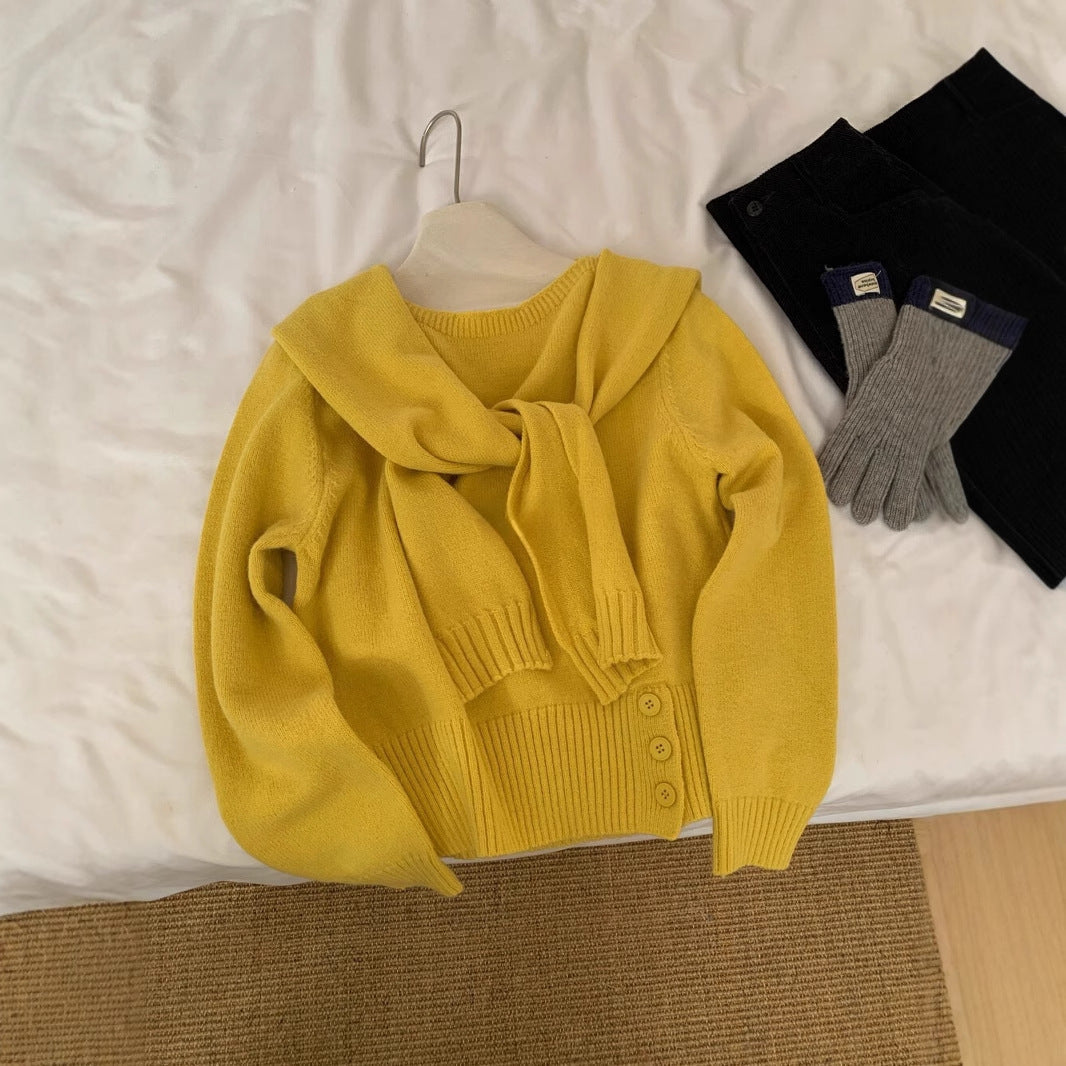 Damen Pullover Abnehmbarer Kragen Norvielle