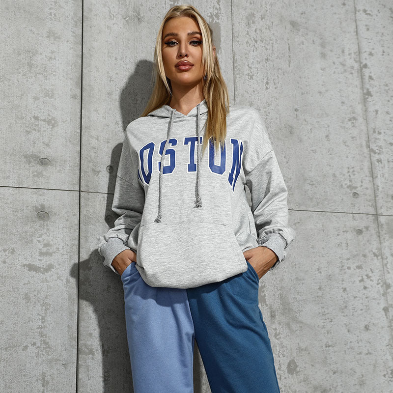 Damen Kapuzenpullover Oversized mit Schriftzug