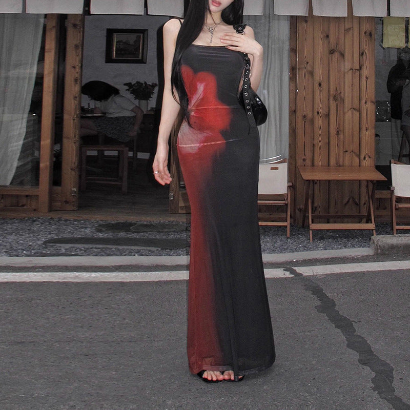 Damen Minikleid Asymmetrisch Farbverlauf Norvielle