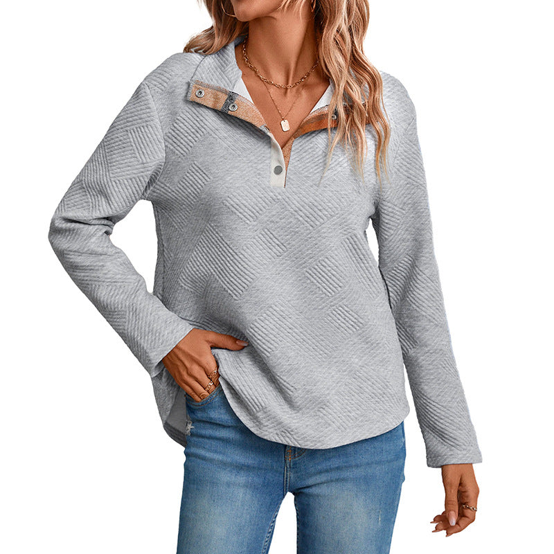 Damen Pullover Strukturiert Kragen Norvielle