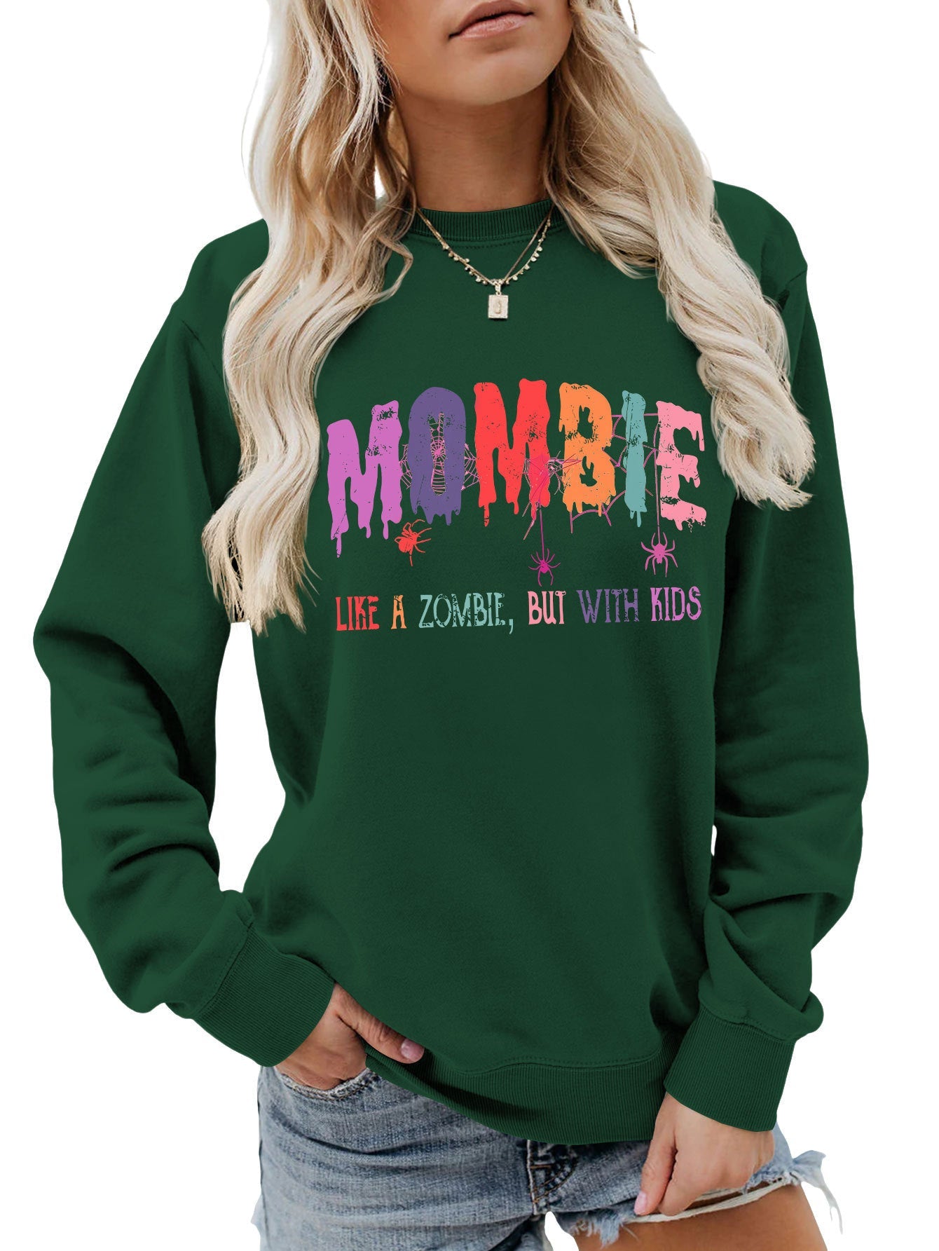 Damen Sweatshirt Zombie Motiv Norvielle