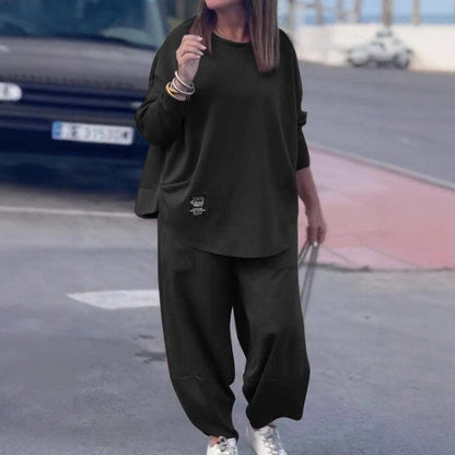Damen Wohlfühl-Set Oversized Oberteil Bequeme Hose Norvielle