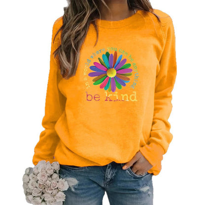 Damen Sweatshirt Bunt Blumen-Design Weich Norvielle