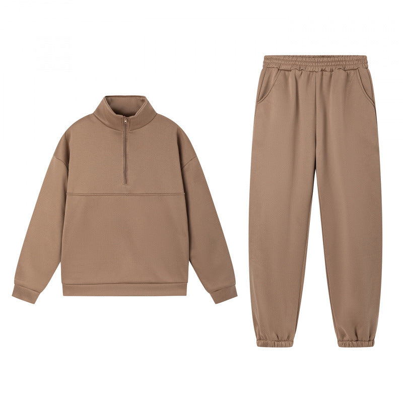 Damen Sweatshirt-Set Elastisch Hochkragen Grau Norvielle
