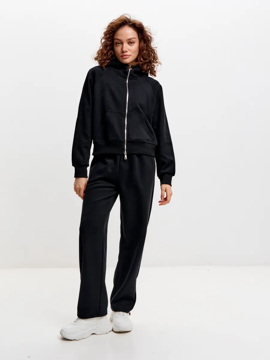 Damen Sportset Kapuzenjacke Jogginghosen Baumwolle