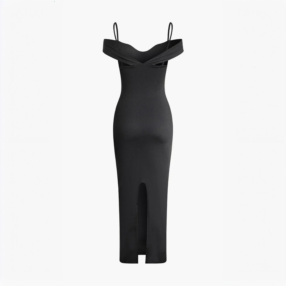Damen Maxikleid Cut-Out Schulterdetails Norvielle