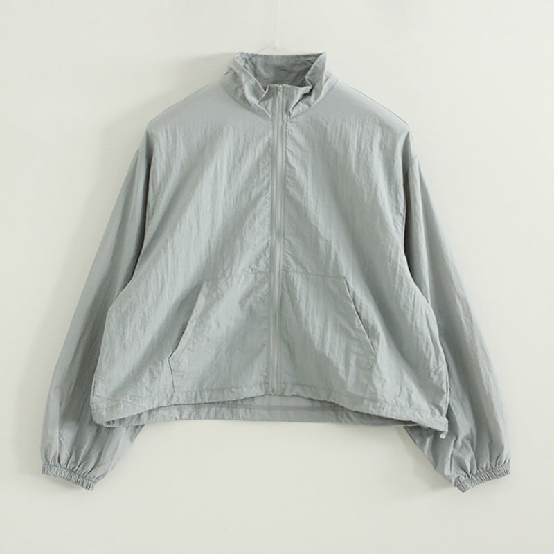 Damen Sportwindjacke Reißverschluss Hochkragen Norvielle