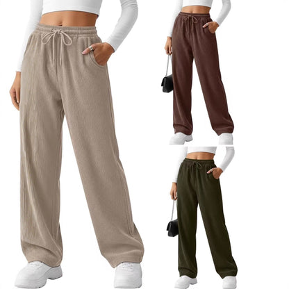 Damen Rippstrick-Hose Breit Kordelzug Norvielle - Norvielle