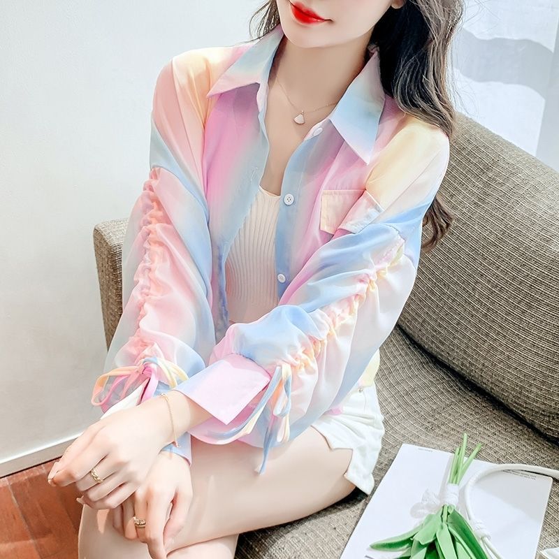 Damen Bluse Transparent mit Raffungen Norvielle