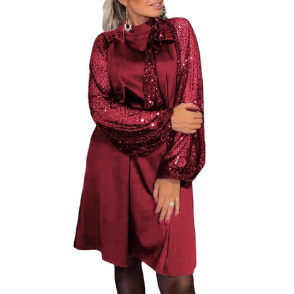 Damen Cocktailkleid Paillettenbesatz Festlicher Schnitt Norvielle