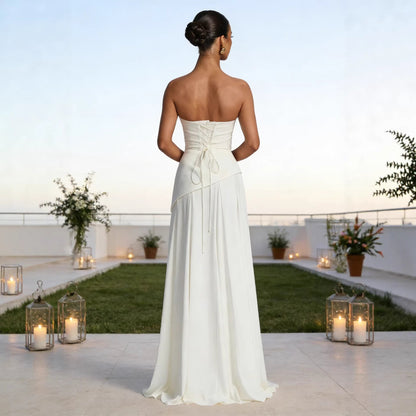 Damen Abendkleid Elegantes Wasserfall-Ausschnitt Voluminöser Rock