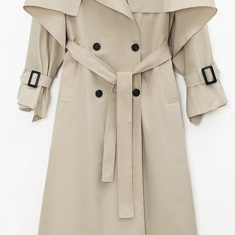 Damen Trenchcoat mit Gürtel und Oversized-Kragen Norvielle