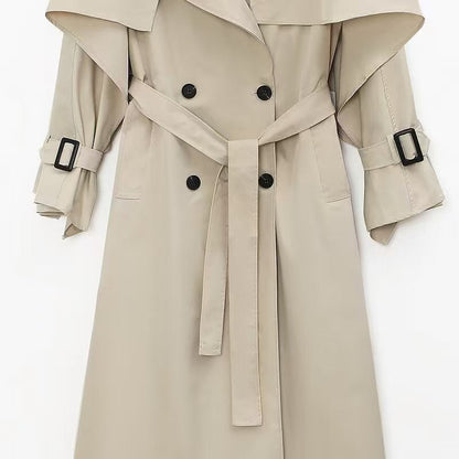Damen Trenchcoat mit Gürtel und Oversized-Kragen Norvielle