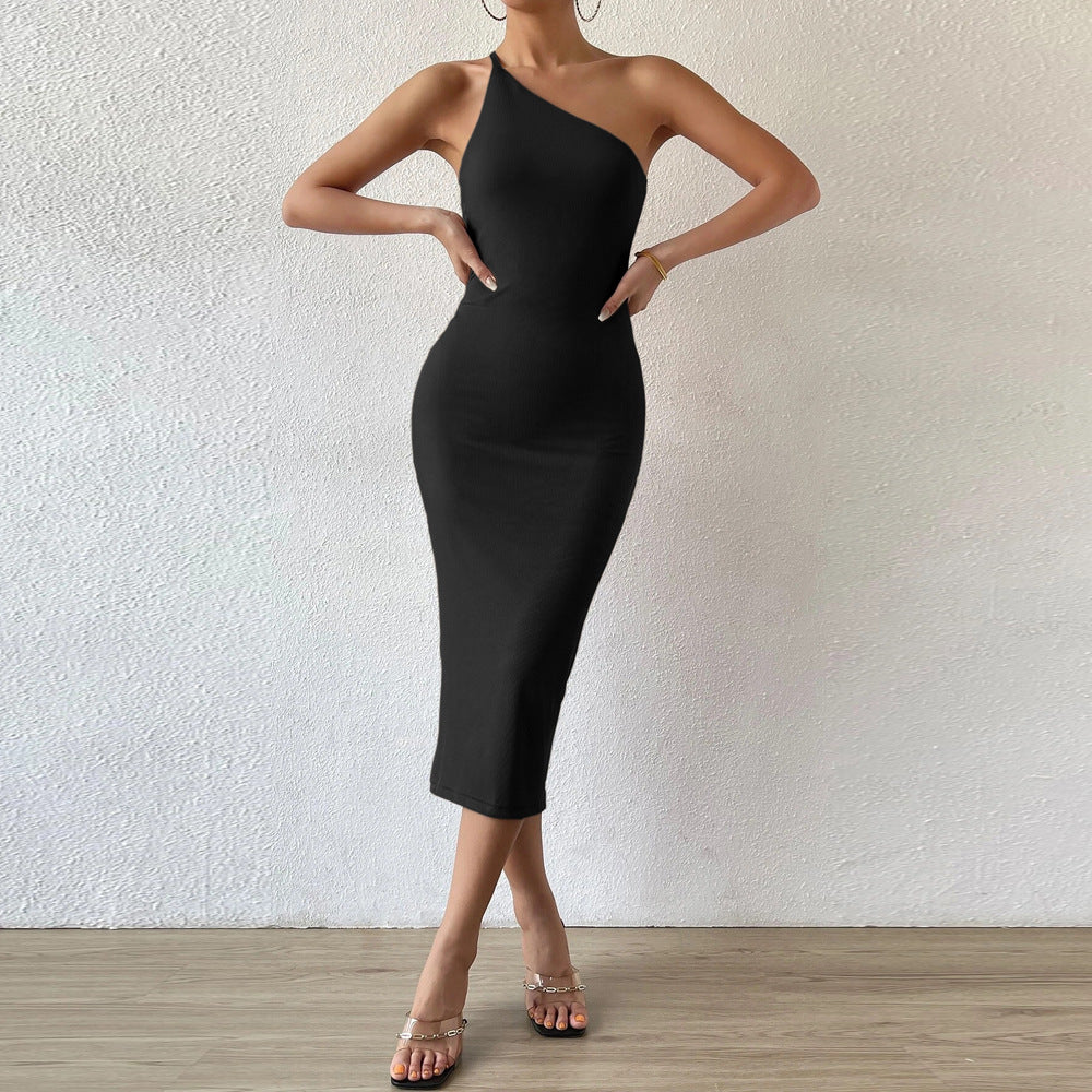 Damen Midikleid Asymmetrisch Figurbetont Norvielle