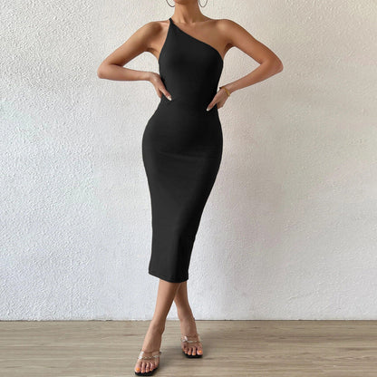 Damen Midikleid Asymmetrisch Figurbetont Norvielle