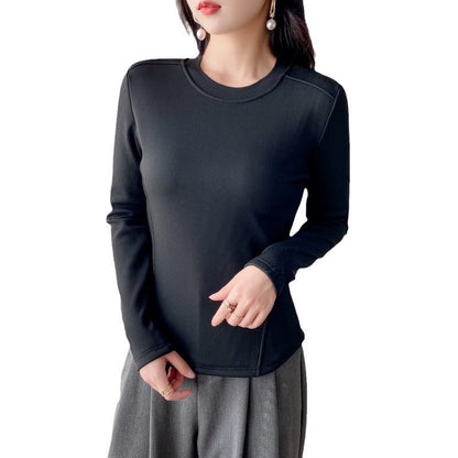 Damen Langarmshirt Rippstruktur Cropped Norvielle