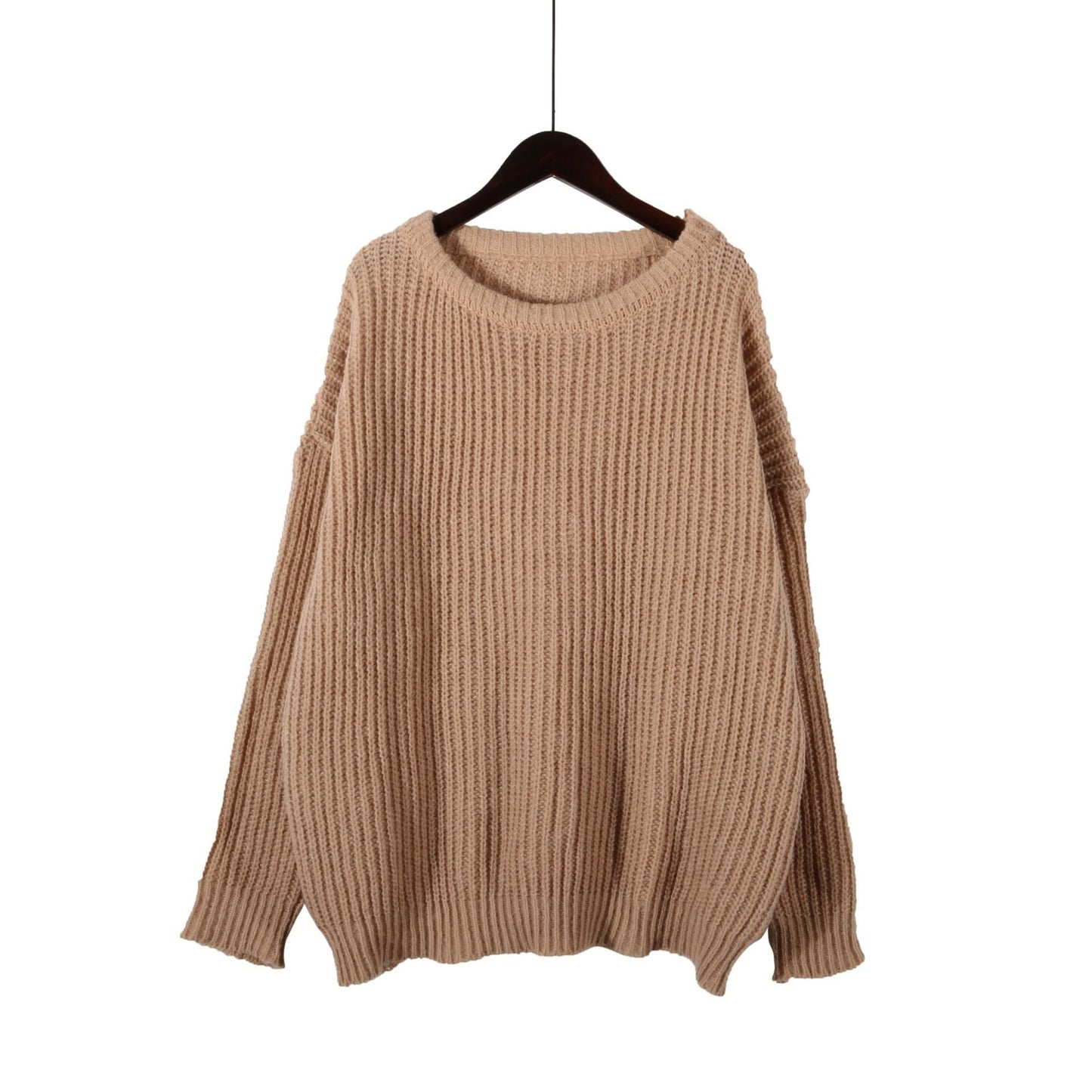 Damen Grobstrickpullover Oversized Lässige Ärmel