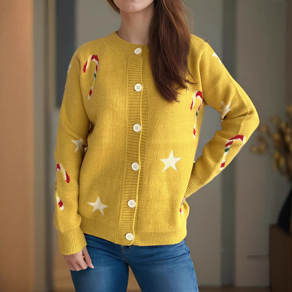 Damen Strickjacke Festlich Designer-Druck Norvielle