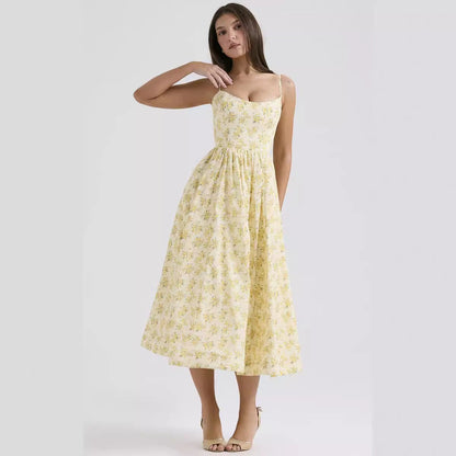 Damen Maxikleid Floralmuster Elegant