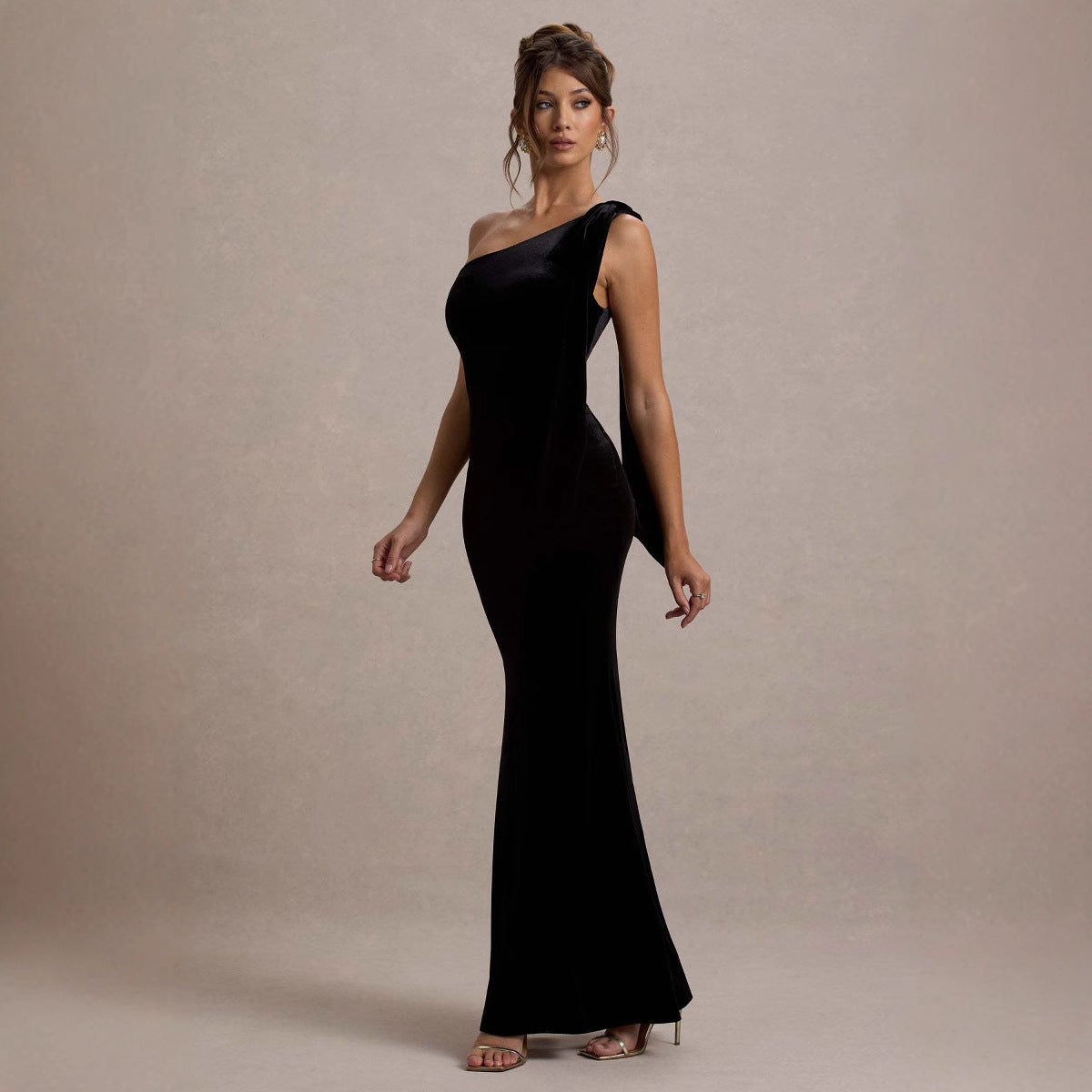 Damen Maxikleid Schulterfrei schmal Norvielle