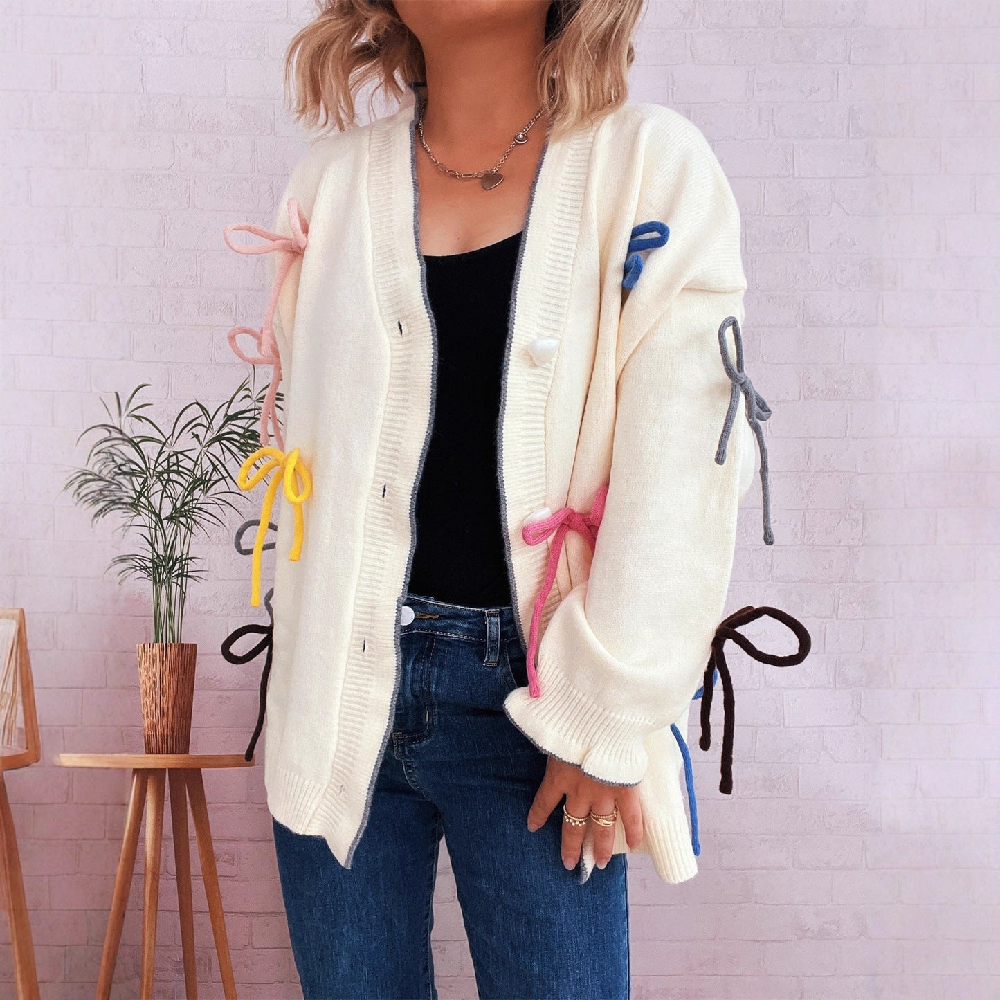Damen Strickjacke Oversized Bunt Norvielle