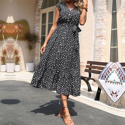 Damen Maxikleid Blumenmuster Rüschendetails Norvielle