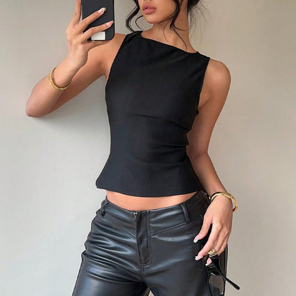 Damen Ärmelloses Asymmetrisch Elegantes Design