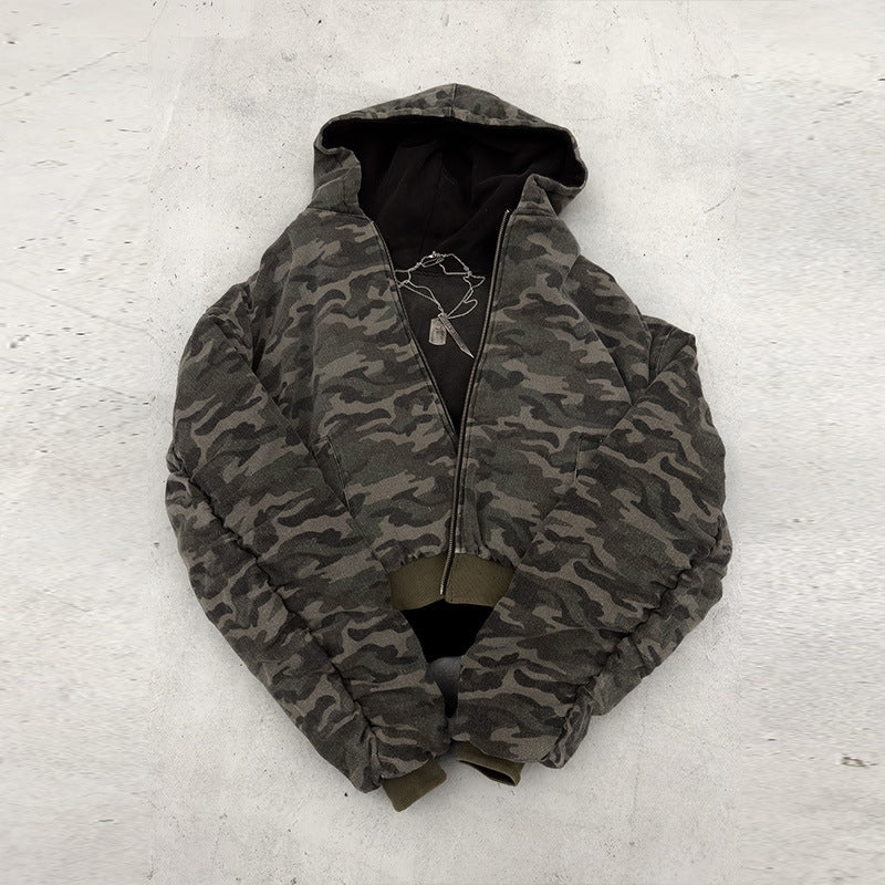 Damen Camouflage Bomberjacke Doppelmaterial Norvielle