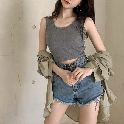 Damen Crop- Atmungsaktive Baumwolle Slim Fit