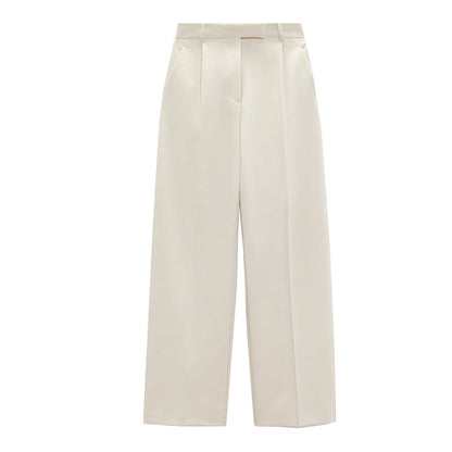 Elegante Damen High-Waist-Hose Wide-Leg klassischer Schnitt