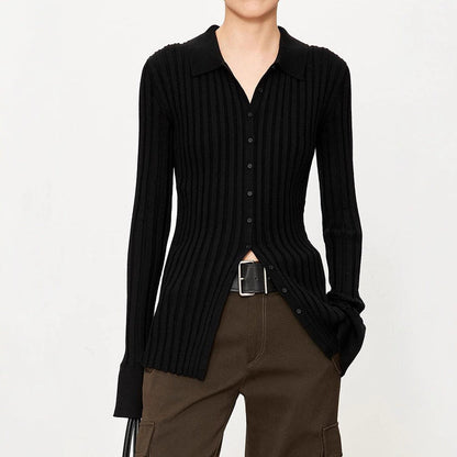 Damen Rippstrickhemden Slim Fit Norvielle